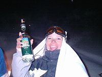 Claudia mit Skiwasser